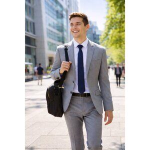 Express Slim Stretch Blazer Jacket Light Gray Slim Fit Size 36S New $228